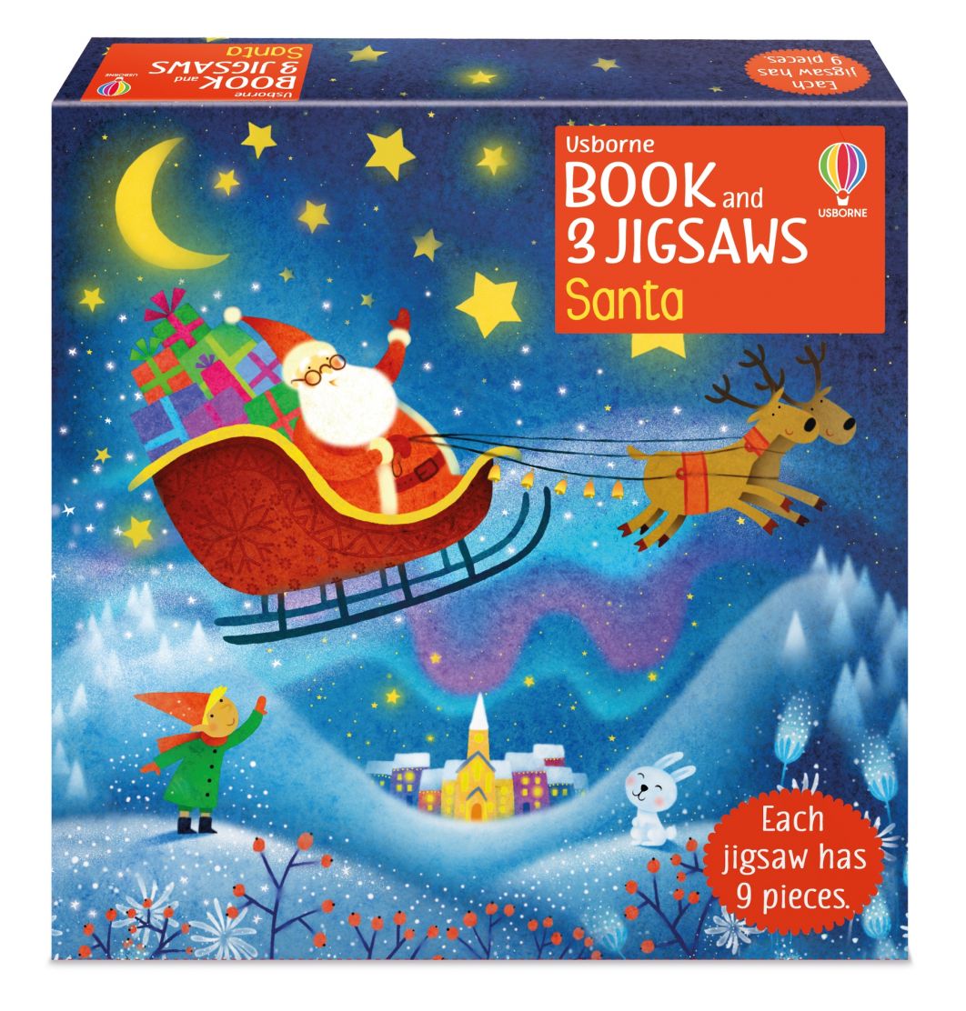 Usborne Book and 3 Jigsaws: Santa